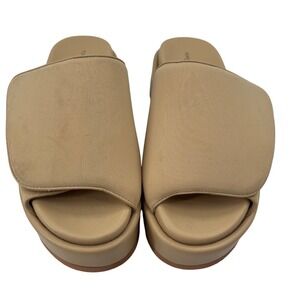 NWT $149 Tony Bianco Roxana Nude Scuba Platform Slide Sandals Size 7 Tan